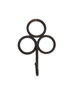 Pier 1 Wrought Iron Wall Hook With 3 Rings For Hanging Hats Coats Bags